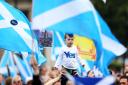 Yes supporters gather in George Square, Glasgow,