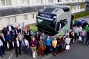 Attendees with the Volvo truck, which put in an appearance at the conference (picture courtesy of Neil Stoddart).