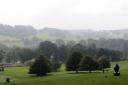 The fog has lifted to reveal the country park, lakes, woodlands, copses and standards.