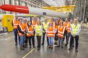 RWE staff and Labour MP Melanie Onn visit the Siemens Gamesa blade factory in Hull