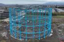 The scaffolding has been removed from the iconic Granton Gasholder