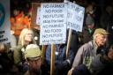 Hundreds of farmers gather at the Ross Auction Centre in Ross-on-Wye to take part in a Back British