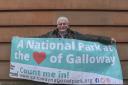 Demo at Dumfries council offices ahead of the vote on the Galloway National Park. Rob Lucas, chair Galloway Nat Park Assoc. STY VA..Picture Gordon Terris Herald & Times..12/12/24.