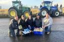 Aberdeen North Foodbank received donations from the rallying farmers. Pictured are organisers Scott Campbell, Russell Rennie, Kevin Gilbert and Paddy Donald and Matthew McArthur from the foodbank