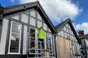 Window replacements being carried out on the landmark library building.