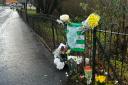 Tributes were left to Mr McFadden at the scene