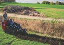 The skidsteer is powered by a turbo-charged engine