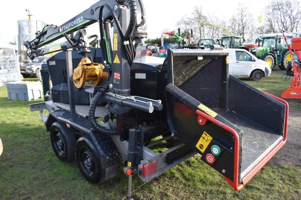 Forestry Journal: The Cheetah 30 on the stand has seen plenty of action in the field. It boasts a 75hp Kubota Stage V engine and self-loading crane.