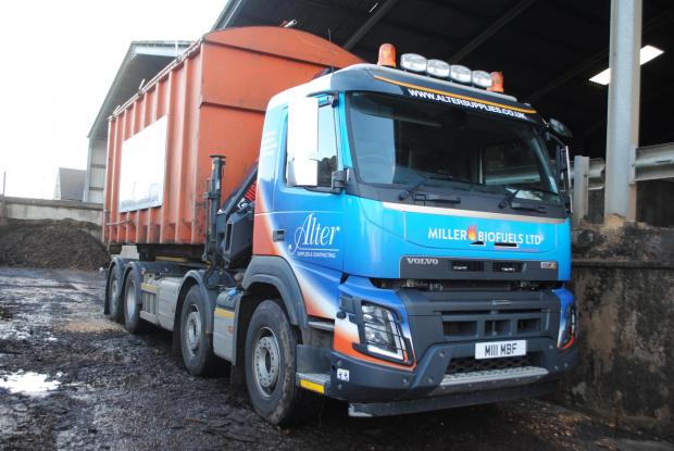 Forestry Journal: Miller Biofuels Volvo truck which is used for bulk chip deliveries.