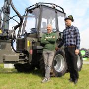 Oakleaf's Joe Litter and Thomas Johannson, from Vimek, with the UK's first 870.2