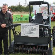 Sean with the Italian-built C4 TMV 40V ride-on/remote-controlled tracked mulcher