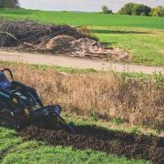 The skidsteer is powered by a turbo-charged engine