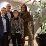 Agriculture, Environment and Rural Affairs Minister Andrew Muir pictured with the three independent members of the new Environmental Governance Review (L-R) John McCallister, Diane Ruddock OBE and Dr Viviane Gravey (chair.).