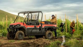 The Pro-FX 1000 HD is a three-passenger UTV with a long cargo bed