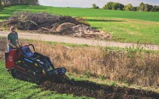 The skidsteer is powered by a turbo-charged engine